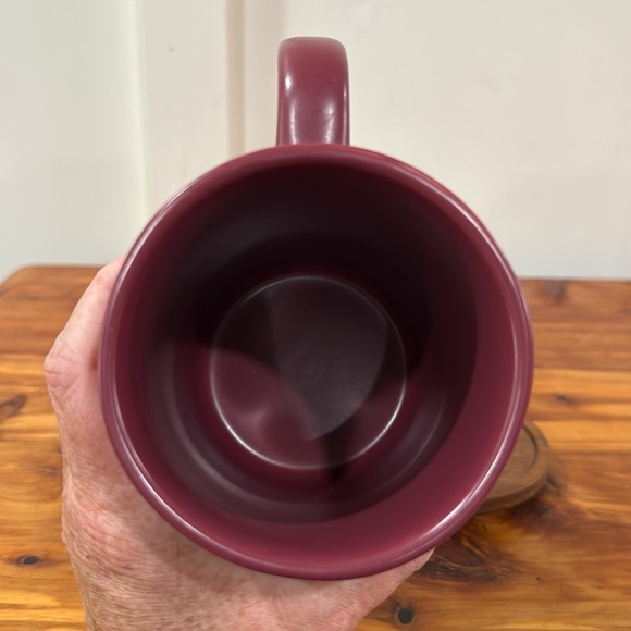 Rae Dunn Maroon SWEATER WEATHER Mug w/ Wood Fall Maple Leaf Coaster - Picture 7 of 7